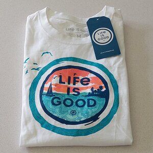 Life Is Good Ocean Coin Crusher Tee Men's Size M